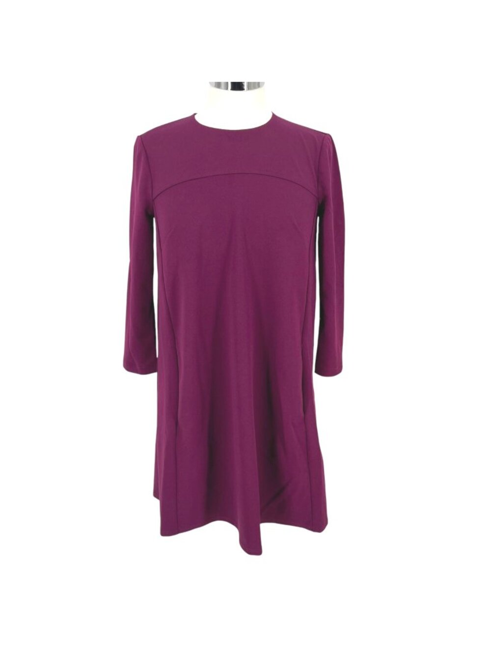 Donna Morgan Shift Swing Dress Purple Minimalist Mod Retro Size 0 NWOT
